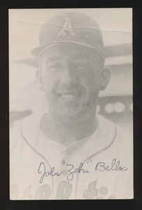 ZEKE BELLA (1959 Kansas City A's) -Real Photo Postcard RPPC *AUTOGRAPHED* d.2013