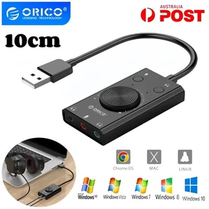 ORICO SC2 USB Sound Card External Adapter Audio 3.5mm Jack Stereo Mic Speaker AU - Picture 1 of 12