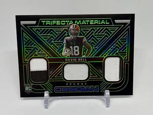 David Bell 2022 Ossidiana Trifecta Materiale ELECTRIC ETCH GREEN /50 Rookie RC - Foto 1 di 3