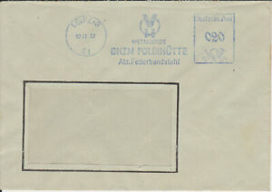 Geschäftsbrief mit Freistempel / AFS Leipzig, DHZM Poldihütte, 1957