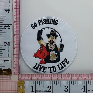 Go Fishing Live To Life Patch Crest Logo Badge Applique g6 - Picture 1 of 1