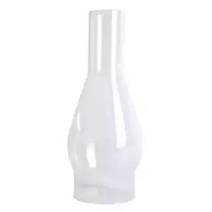 Clear Glass Lamp Chimney, Replacement Hurricane Globe 4" Dia Base x 12" H - Picture 1 of 2