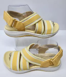 Cloudsteppers by Clarks Mira Lily Damengröße 7,5 Weite gelb-weiße Sportsandalen - Bild 1 von 12