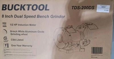 BUCKTOOL 8 inch Dual Speed Bench Grinder & Buffer, Professional Low High Spee... - Image 1 of 2