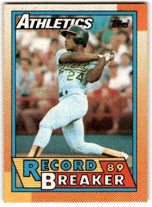 1990 Topps Record Breaker Rickey Henderson #7 Oakland Athletics