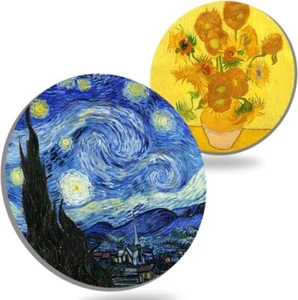 Posavasos para bebidas Arte Van Gogh Posavasos de cerámica - Utiliza 2 famosos 2 piezas Van Gogh - Imagen 1 de 4