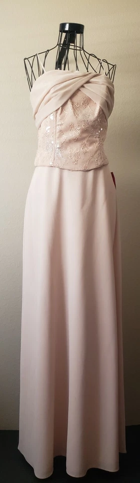 Conjunto de 2 piezas Corsé Milano Desnudo Top Falda Larga Formal Boda Dama de honor Noche Talla M Foto 1 de 4