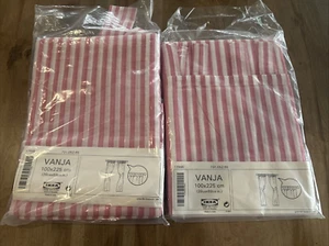 LOT OF 2~VTG Ikea VANJA Tab Top 100% Cotton Curtains with Tie Backs 39"X88" NIP - Picture 1 of 5