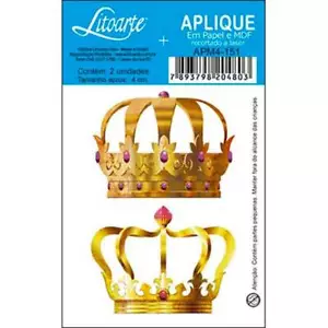 Golden Crown King Queen : Wood Ornament Embellishment Crafts Diy Shape Laser - Foto 1 di 1