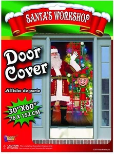 PMU Christmas Santa Door Cover 30 Inch x 5 feet - Picture 1 of 1