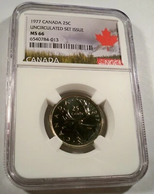 1977 CANADA 25c NGC MS 66 QUARTER NO TONE - Image 1 of 3