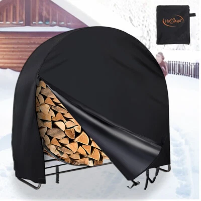 Cubierta de aro para estante de leña 600D impermeable al aire libre soporte de madera redondo lona 40" Foto 1 de 4