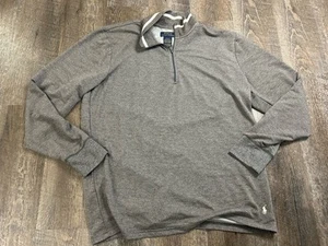Camisa Polo Ralph Lauren Para Hombre 1/4 Cremallera Elastizada Manga Larga Talla Mediana Gris - Imagen 1 de 4