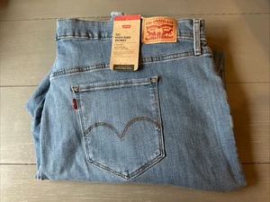 Pantalones de mezclilla elásticos hipersuaves ajustados tiro alto Levi's 721 talla grande 26W M nuevos con etiquetas - Imagen 1 de 10
