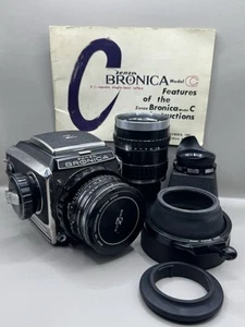 Zenza Bronica Model C Camera Nikkor-P 75mm F/2.8 Lens From JAPAN - Picture 1 of 14
