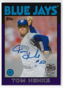 2020 Topps Archives Tom Henke #FFA-THE Fan Favorites Auto Purple /150 1986 Topps - Picture 1 of 2