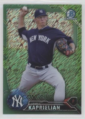 2016 Bowman Chrome Prospects Green Shimmer Refractor /99 James Kaprielian #BCP71 - Image 1 of 2