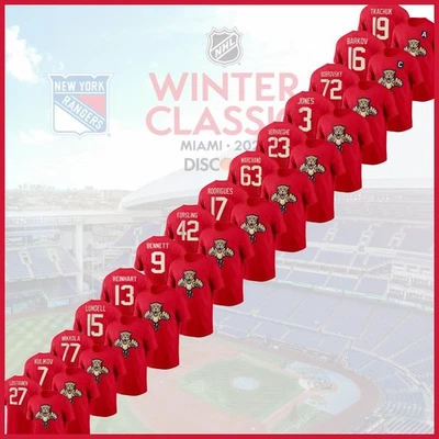 ¡OFERTA! Florida Panthers 2026 NHL Invierno Clásico Todos los Jugadores Nombre y Número S-5XL Foto 1 de 3