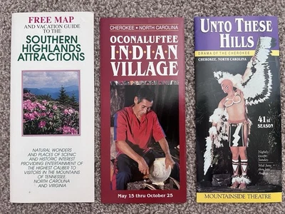 Vintage Cherokee NC Brochures & Southern Highlands Attractions Map Set (3) - Image 1 of 4