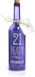 Boxer Gifts SB1221 Light-Up LED '21' Glass Starlight Bottle | Beautiful - Picture 1 of 4