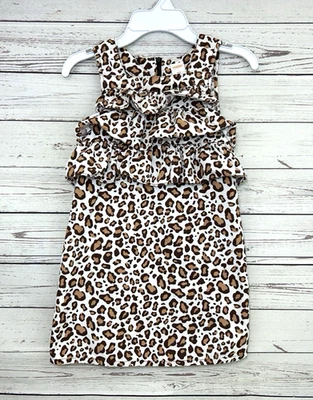 Gymboree платье девочек размер 7 коричневый леопард Kitty джемпер без рукавов вельвет - Изображение 1 из 4