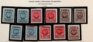 GERMAN AREA - MEMEL Sc N1-11 NH ISSUE OF 1923 -KAUNAS & MEMEL PRINTING - (FMJ25) - Picture 1 of 1