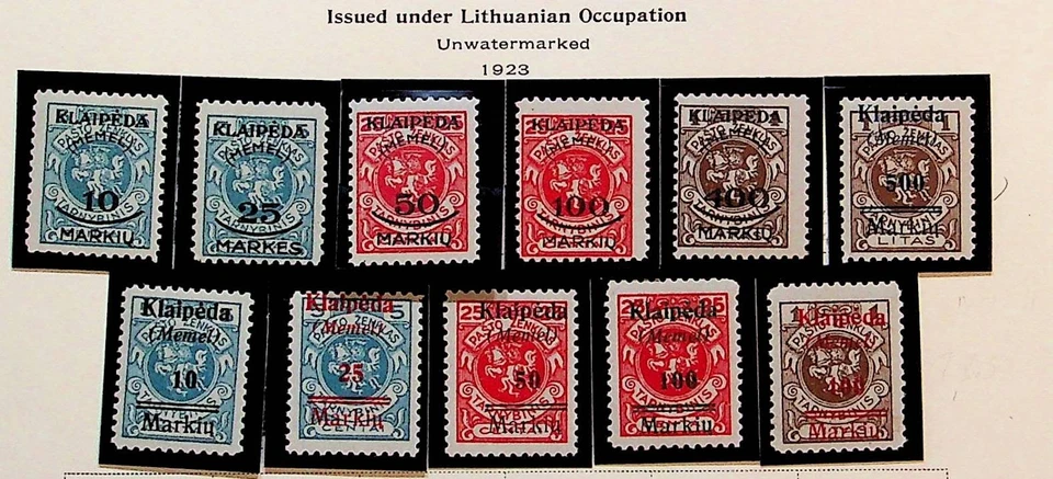 GERMAN AREA - MEMEL Sc N1-11 NH ISSUE OF 1923 -KAUNAS & MEMEL PRINTING - (FMJ25) - Image 1 of 1