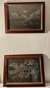 1977 PAIR LONDON FRANKLIN MINT STERLING SILVER SILHOETTE BY WILLIAM RESSLER - Picture 1 of 24