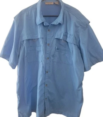 Rugged Earth Mens 2XL Short Sleeve Button Down Shirt Blue 55% Cotton 45% Poly .. - Image 1 of 4