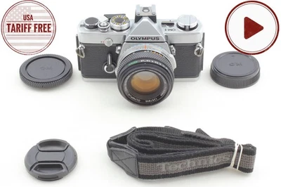 [Near MINT +Strap] Olympus OM-1 Silver 50mm f1.8 Lens SLR Film Camera From JAPAN - Image 1 of 4