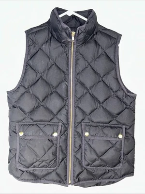 J. Chaleco acolchado Crew Excursion para mujer M negro dorado detalles Foto 1 de 4