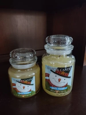 LOT Yankee Candle Home Original Jack Frost Christmas Candle 22 oz & 14.5 oz NEW - Image 1 of 3