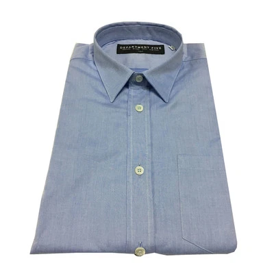 Camicia Uomo celeste con taschino DEPARTMENT 5 100% cotone vestibilità slim - Immagine 1 di 4