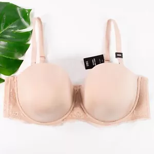 New Torrid Bra Size 46DD Curve Lightly Lined Strapless Multiway Solid Beige Nude - Picture 1 of 6