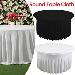 Runde Wiederverwendbare Tischdecke Polyester Schwarz/Weiß Rock Tischdecke Tischdecke - Bild 1 von 17