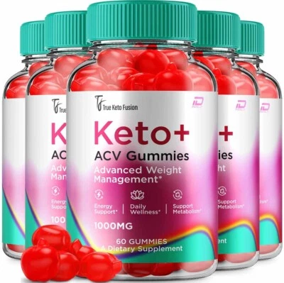 (5 Pack) True Keto Fusion ACV Gummies Supplement - TrueKeto Fusion ACV Gummy... - Image 1 of 4