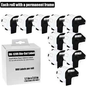 10 ROLLS DK-1209 Compatible Barcode Labels Replacement for Brother QL-800 QL-500 - Imagen 1 de 12