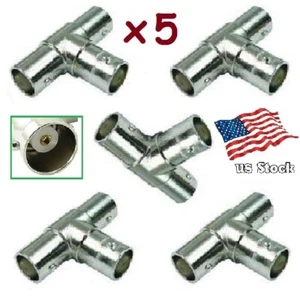 Paquete de 5 conectores adaptadores coaxiales BNC-Hembra-Jack-a-2-BNC-Hembra-Jacks - Imagen 1 de 7