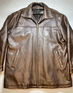 Giacca in pelle di agnello marrone Tanners Avenue da uomo 2XL - Foto 1 di 16