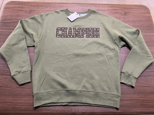 Sudadera para hombre Champion verde militar con logotipo a cuadros - grande - nueva con etiquetas - nueva - Imagen 1 de 4