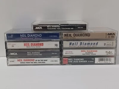 LOT 9 Neil Diamond Cassette Tapes Classics Jazz Singer Love Songs Sweet Caroline - Image 1 of 4