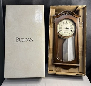 Bulova C3542 CRANBROOK Pendulum Wall Clock - Brown With Box - Picture 1 of 3