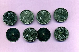 Knöpfe-- 8 Stück - Silber Farben - Ø 31,00 mm -- Trachtenknöpfe -M.Theresia-DC - Bild 1 von 1