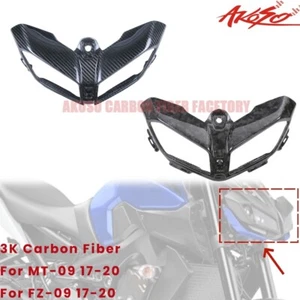 Real Carbon Fiber For Yamaha MT09 / FZ09 2017-2020 Front Headlight Fairing Cover - Picture 1 of 10