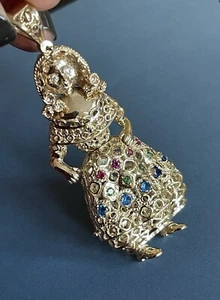 9 kt Gelbgold Anhänger viktorianische Puppe Elizabeth groß in 24 g beweglich Stoffpuppe - Bild 1 von 14