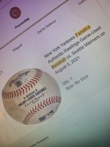 NEW YORK YANKEES FANATICS AUTHENTIC RAWLINGS SPIEL GEBRAUCHT BASBALL  - Bild 1 von 4