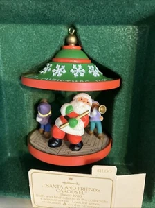 Vintage 1983 Hallmark Santa and Friends Carousel Ornament in Original Box - Picture 1 of 19