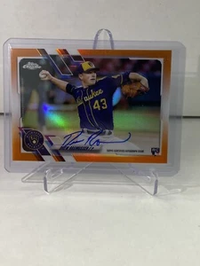 2021 Topps Chrome Rookie Autograph Drew Rasmussen Orange #03/25 Rays 🍊 🔥 🔥 🔥 - Picture 1 of 2