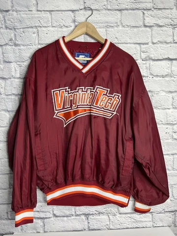 VTG Virginia Tech Hokies Windbreaker Pullover Jacket Sz Medium Cover