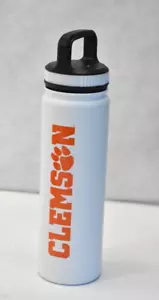Clemson Tigers 24oz Water Bottle Thermal Insulated Stainless Steel White Nordic - Picture 1 of 7